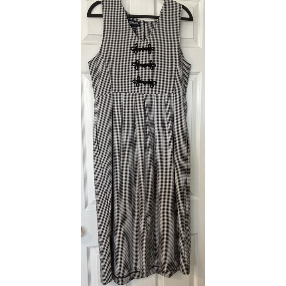 Black White Jumper Dress Size 8 Cottagecore Grandmacore Preppy Classic JG Hook